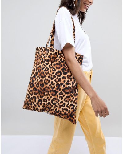 leopard tote handbag