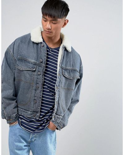 mens denim borg lined jacket