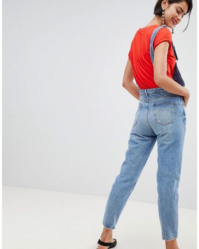 Stradivarius Denim Plain Overalls in Blue | Lyst