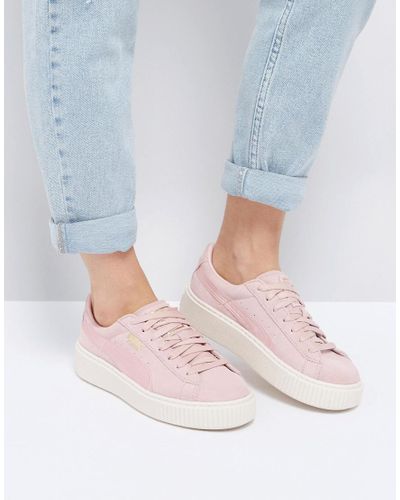 puma suede classic trainer in pink