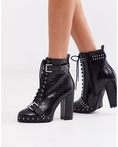 Zwarte dijlaarzen Giaro LUISA 16 cm hakken veter - Shoebidoo Shoes | Giaro  Hoge hakken