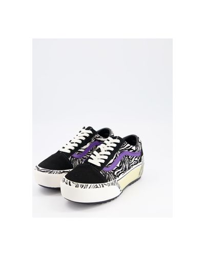 Old Skool Stacked - Baskets à imprimé zébré en Caoutchouc Vans - Lyst