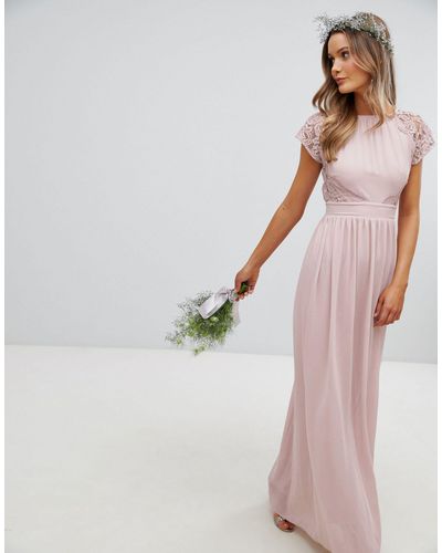 tfnc lace up back maxi bridesmaid dress