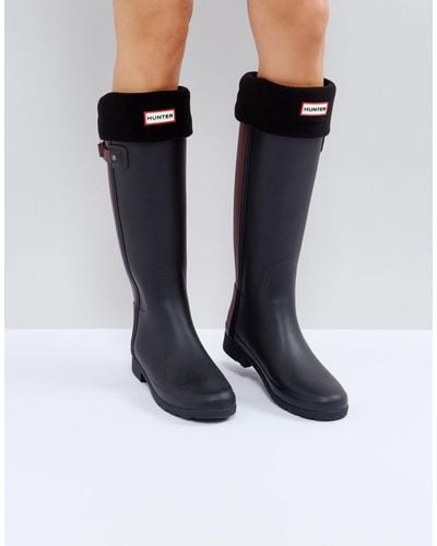 HUNTER Synthetic Original Tall Boot Socks in Black - Lyst