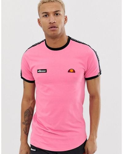 Ellesse Fede T-shirt With Taping in Pink for Men - Lyst