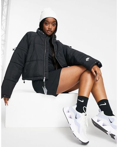 nike black crop jacket