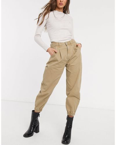 Jeans extra larghi cammello con bordo aderenteBershka in Denim di colore  Marrone | Lyst
