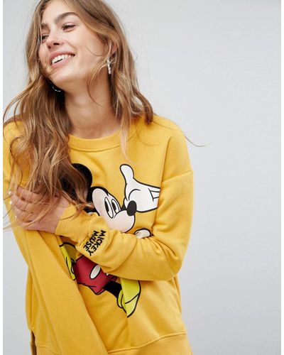 yellow mickey mouse sweater