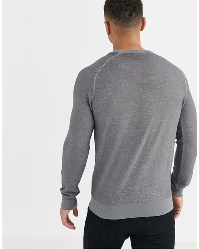 BOSS by Hugo Boss Akustor 100% Merino Wool Logo Sweater in Gray for Men ...