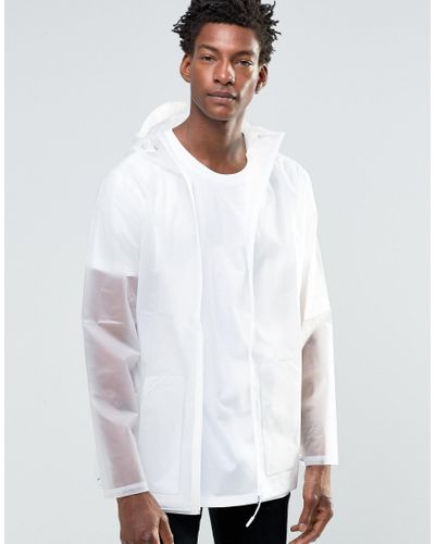 Rains Transparent Jacket With White Zip for Men - Lyst