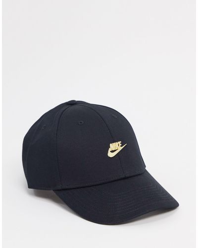 Nike Metallic Cap With Gold Logo in Black for Men - Lyst