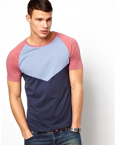 ASOS Tshirt with Colour Block Cut and Sew Panels for Men - Lyst
