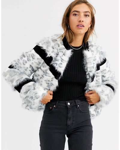 Urbancode short coat in faux fur mix Clearance