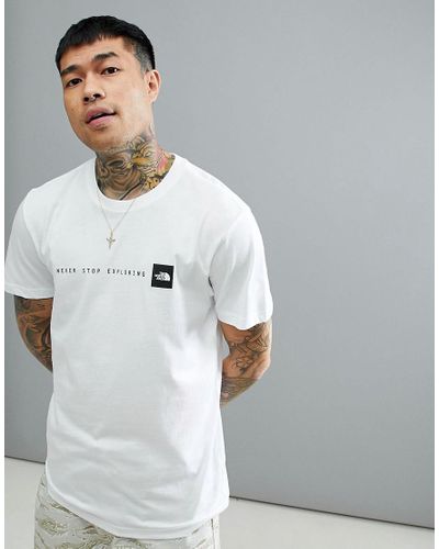 north face never stop exploring t shirt white