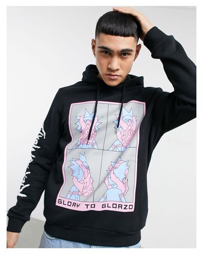 Bershka Rick And Morty Hoodie in Black for Men | Lyst