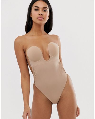 Body dos nu sans bretelles à décolleté plongeant en U Synthétique Fashion  Forms en coloris Neutre - Lyst