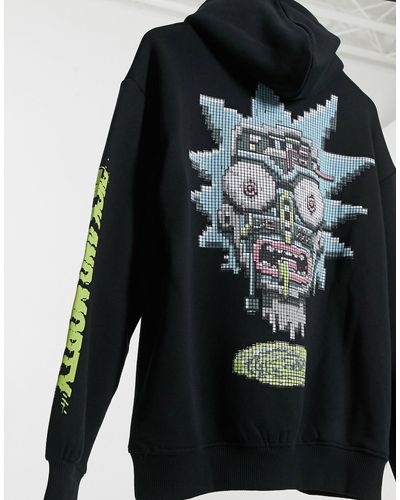 Pull\u0026Bear Rick And Morty Hoodie in Black for Men | Lyst