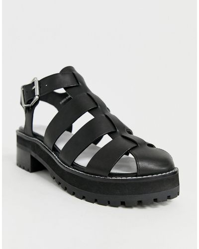 ladies chunky leather sandals