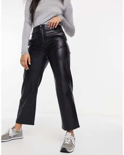 Pantalones negros rectos Mango de color Negro | Lyst