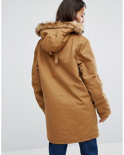 Carhartt WIP Oversized Siberian Parka Jacket With Removable Fur Hood in  Brown - Lyst