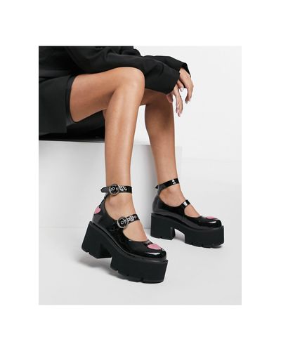 lamoda chunky heart heeled shoes