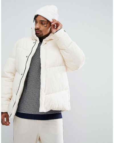 oversized beige puffer