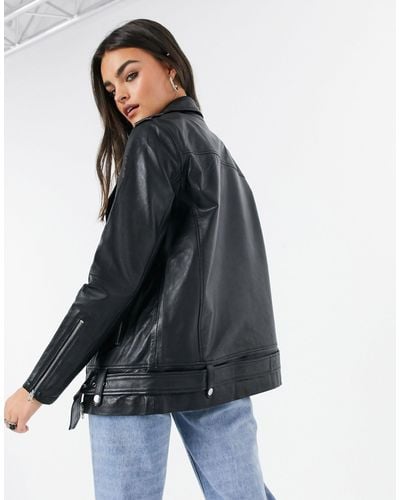 longline leather jacket