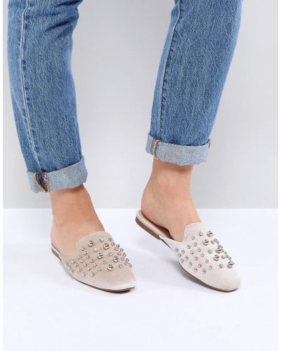 pink mule flats