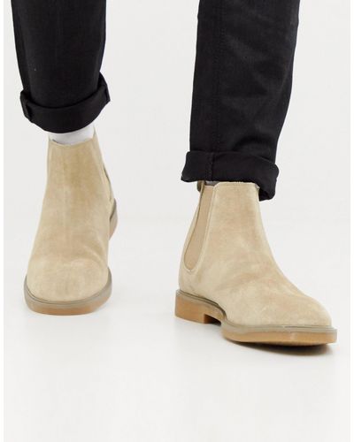 Pull&Bear Suede Chelsea Boots in Tan (Natural) for Men - Lyst