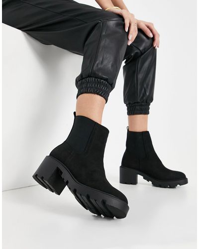 TOPSHOP Heeled Chelsea Boots in Black - Lyst