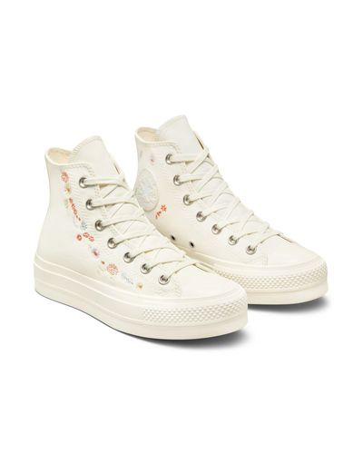 Converse Chuck Taylor All Star Hi Lift Things To Grow Embroidered Canvas Platform Sneakers in 