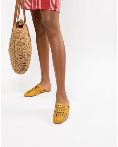 woven mules flat
