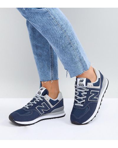 Zapatillas de deporte de ante azul marino 574 de New Balance de Ante de  color Negro | Lyst