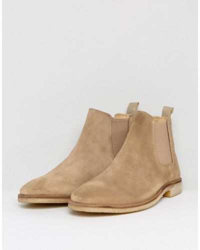 stone suede chelsea boots