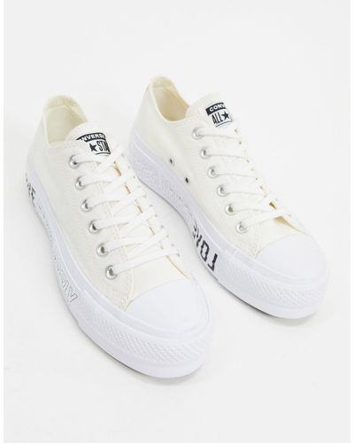 Chuck Taylor - Baskets à semelles plateformes et motif cœur - Blanc  Caoutchouc Converse en coloris Blanc - Lyst