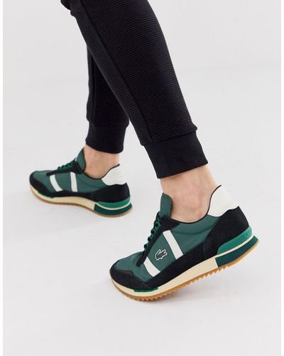 Lacoste Partner Retro Runners in Green for Men - Lyst