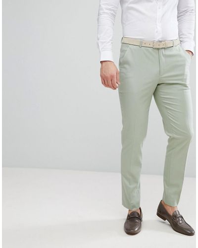 Pantalon de costume slim - Vert sauge ASOS pour homme en coloris Vert - Lyst
