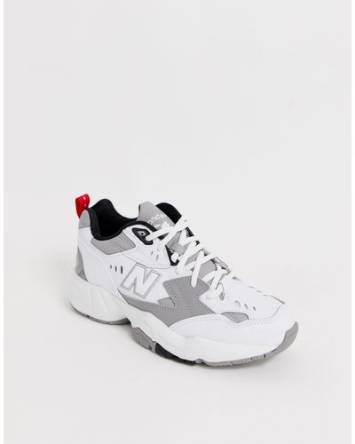 New Balance Leather 608 White And Gray 