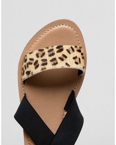 leopard elastic sandals