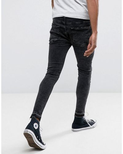 Bershka Denim Super Skinny Jeans in Black for Men | Lyst