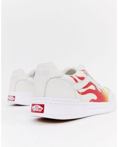 Vans Leather Highland Flame Trainers in White for Men - Lyst