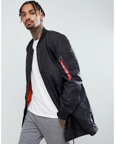 alpha industries long flight jacket