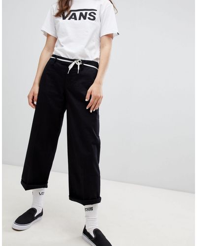 Vans Denim Authentic Wide Leg Chino Trouser in Black - Lyst