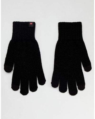 Jack & Jones Denim Touch Screen Gloves in Black for Men - Lyst