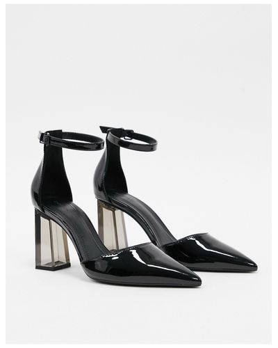 Bershka Closed Toe Shoe With Transparent Heel in Black | Lyst
