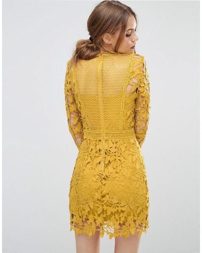 mustard dress lace