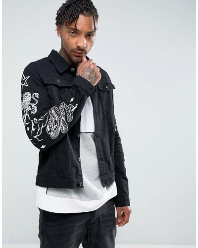 damage denim jacket mens