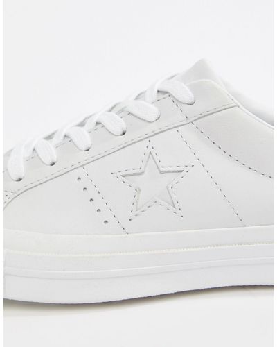 Converse One Star Triple Leather Sneakers in White - Lyst