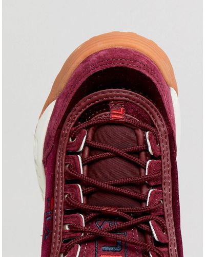 burgundy fila disruptor