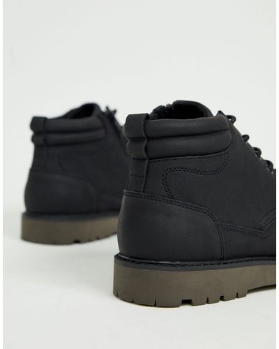 Botas negras con cordones Pull\u0026Bear de Denim de color Negro para hombre |  Lyst